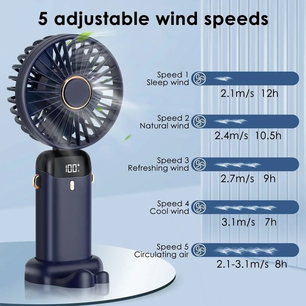 Portable Fan Foldable  With 5 Speeds