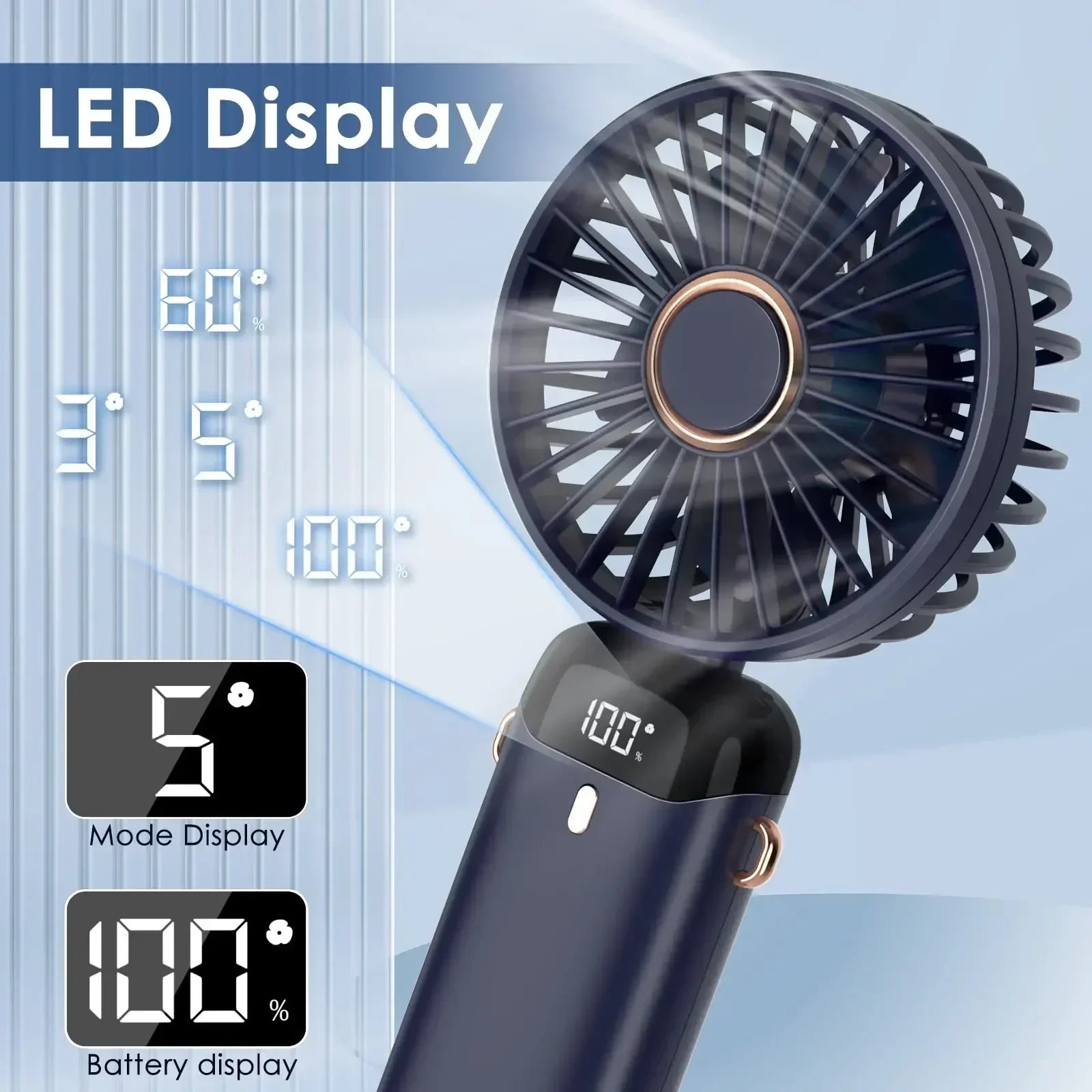 Portable Fan Foldable  With 5 Speeds